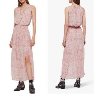 All Saints Pink and White Nyla Rosa Sleeveless Floral Maxi Dress